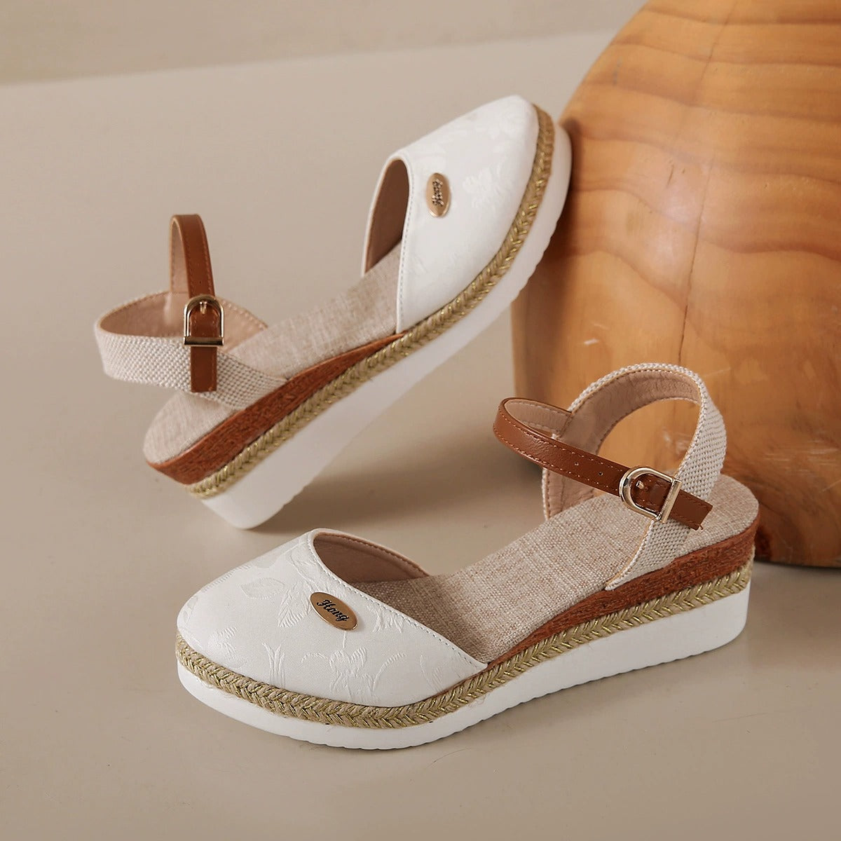 OwenGrid Women's Wedge-buckle Roman Sandals