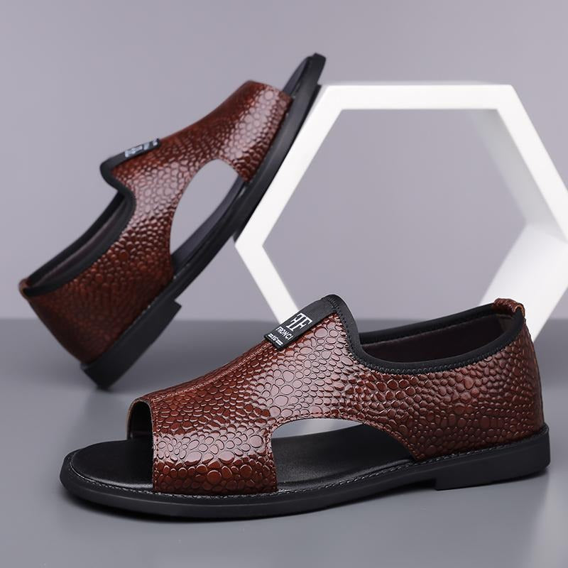 Men's Causal Leather Outdoor Lightweight Arch Support Sandals