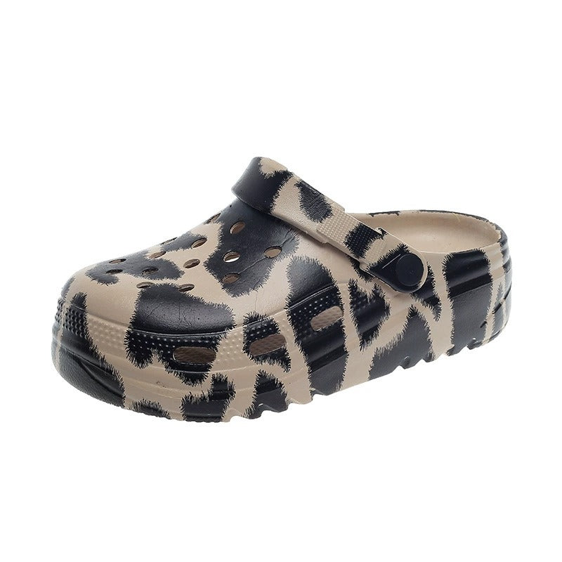OwenGrid Classic Women's Leopard Garden Sandals