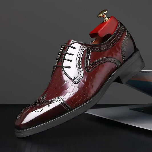OwenGrid Men's Genuine Leather Handcrafted Luxury Oxford Shoes