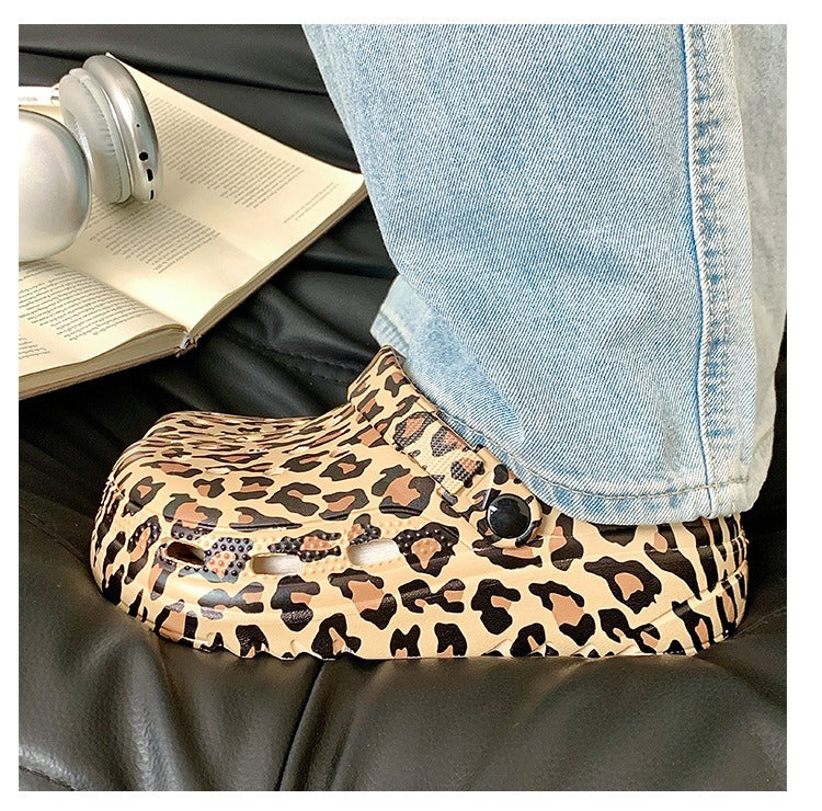 OwenGrid Classic Women's Leopard Garden Sandals