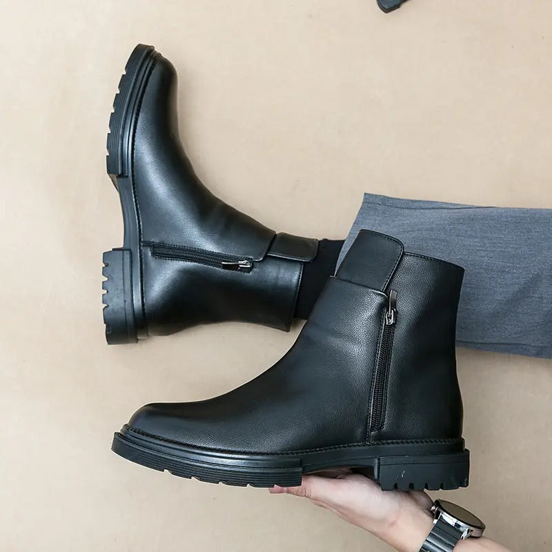 Men's Business Fashion Zipper Side Ankle Boots