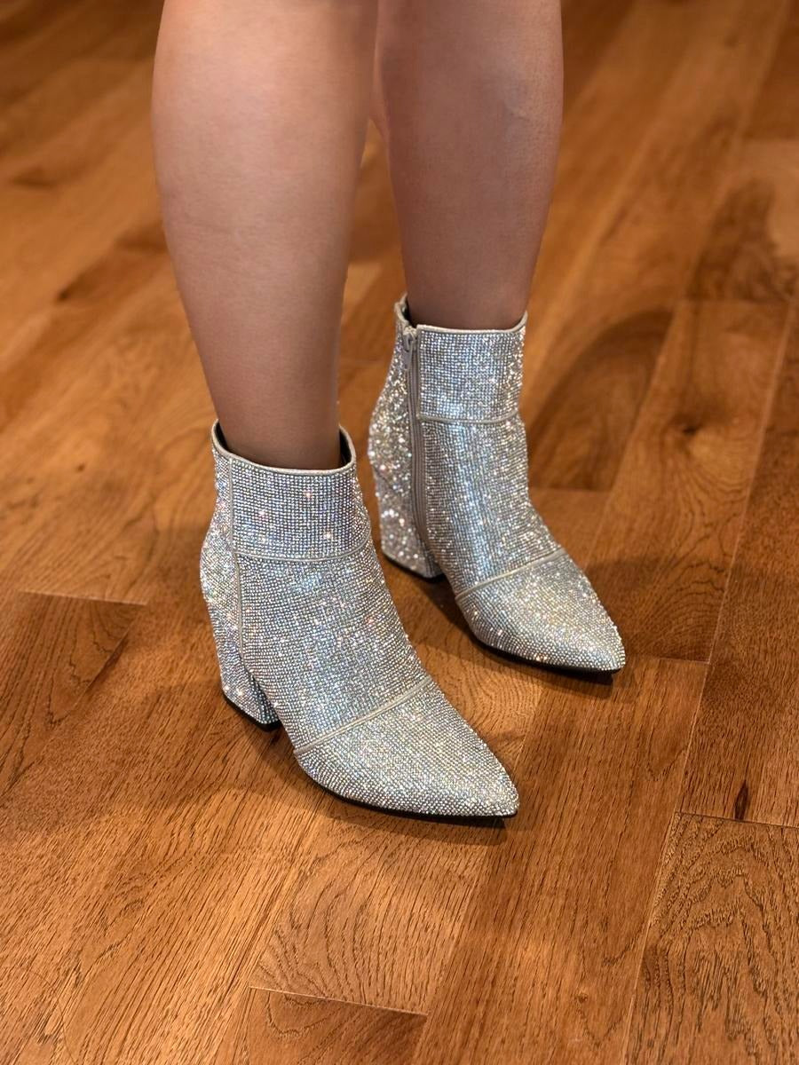 Women's Block Heel Shiny Ankle Boots