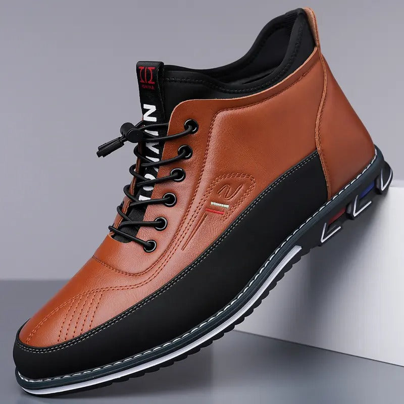Men's Mid-cut Lightweight Casual Leather Shoes