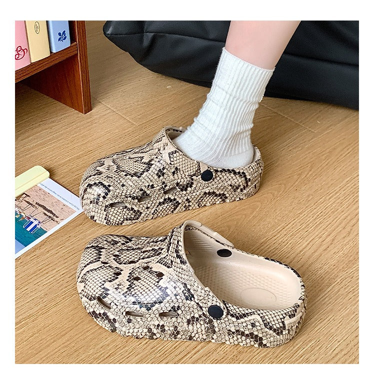 OwenGrid Classic Women's Leopard Garden Sandals