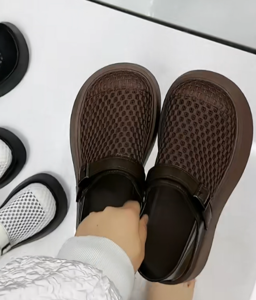 Women's Retro Woven Platform Mesh Sandals