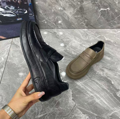 Men's Thick-soled Cowhide Business Casual Shoes