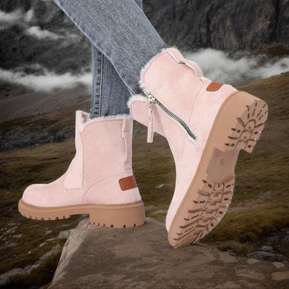 Winter High-top Side Zipper Fashionable Plus Velvet Snow Boots