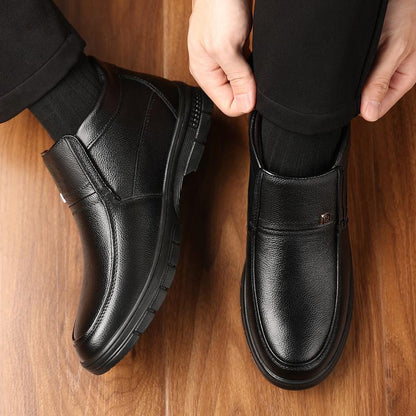 Men's New Top-Grain Cowhide Thickened Warm Cotton High-Top Boots