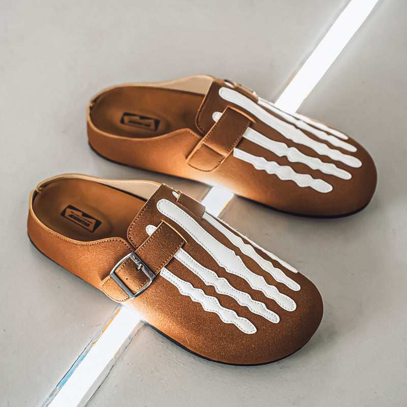 OwenGrid Men's Fashion One-Piece Soft Rubber Half-Slipper