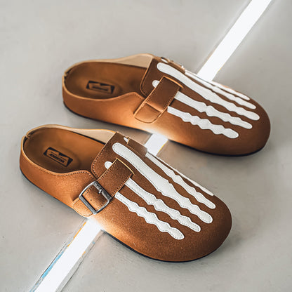 OwenGrid Men's Fashion One-Piece Soft Rubber Half-Slipper