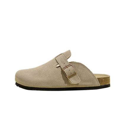 Closed Round Toe Suede Cork Birkenstocks