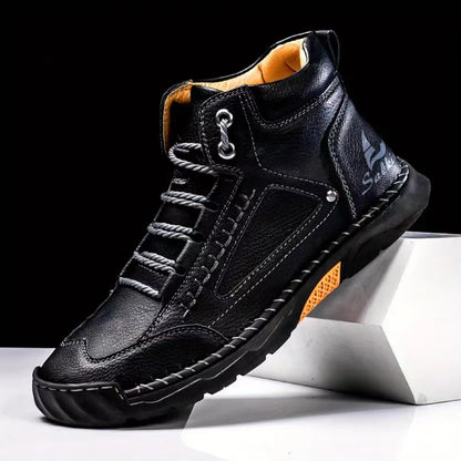 OwenGrid Men's Suede Handcrafted Stitching Casual Shoes