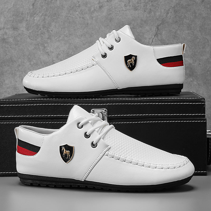 OwenGrid Men's Casual Plain Color Lace Up Loafers
