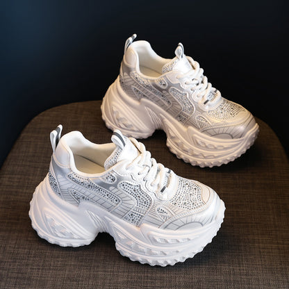 Women's Breathable Rhinestone Platform Casual Shoes