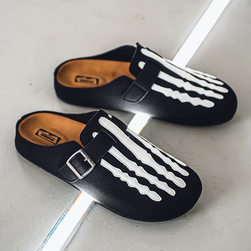 OwenGrid Men's Fashion One-Piece Soft Rubber Half-Slipper