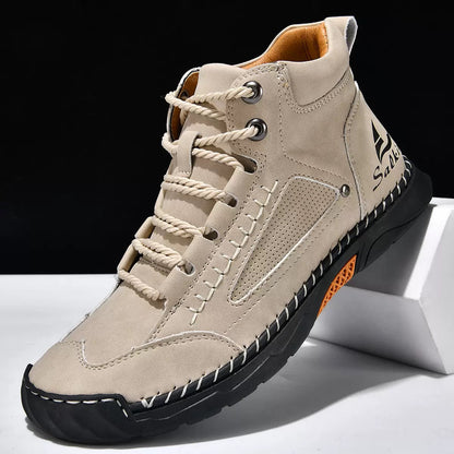OwenGrid Men's Suede Handcrafted Stitching Casual Shoes