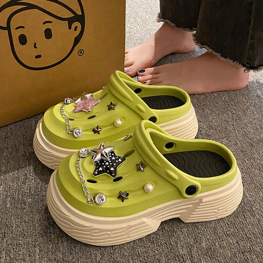 Pearl Star Decoration Platform Clogs