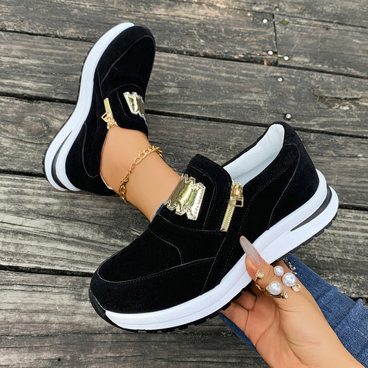 Women's Thick-soled Side Zipper Casual Shoes