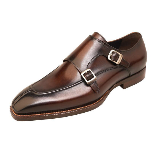 OwenGrid Men's Versatile Double Buckle Business Leather Shoes