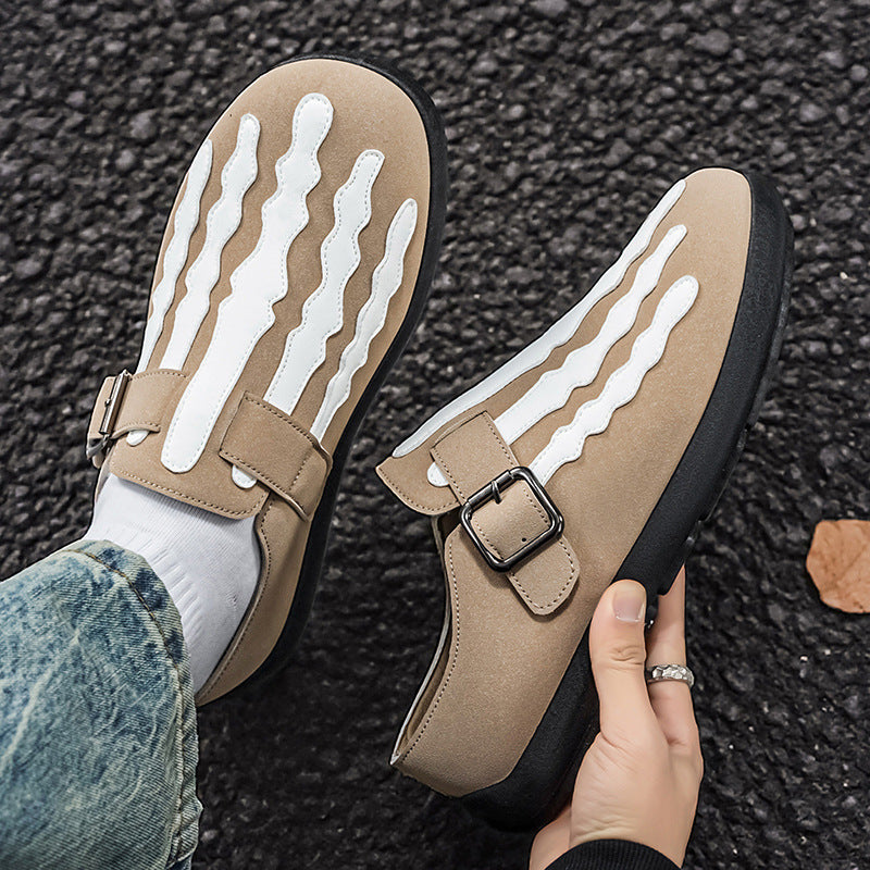 OwenGrid Men's Fashion One-Piece Soft Rubber Half-Slipper