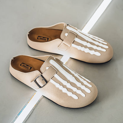 OwenGrid Men's Fashion One-Piece Soft Rubber Half-Slipper