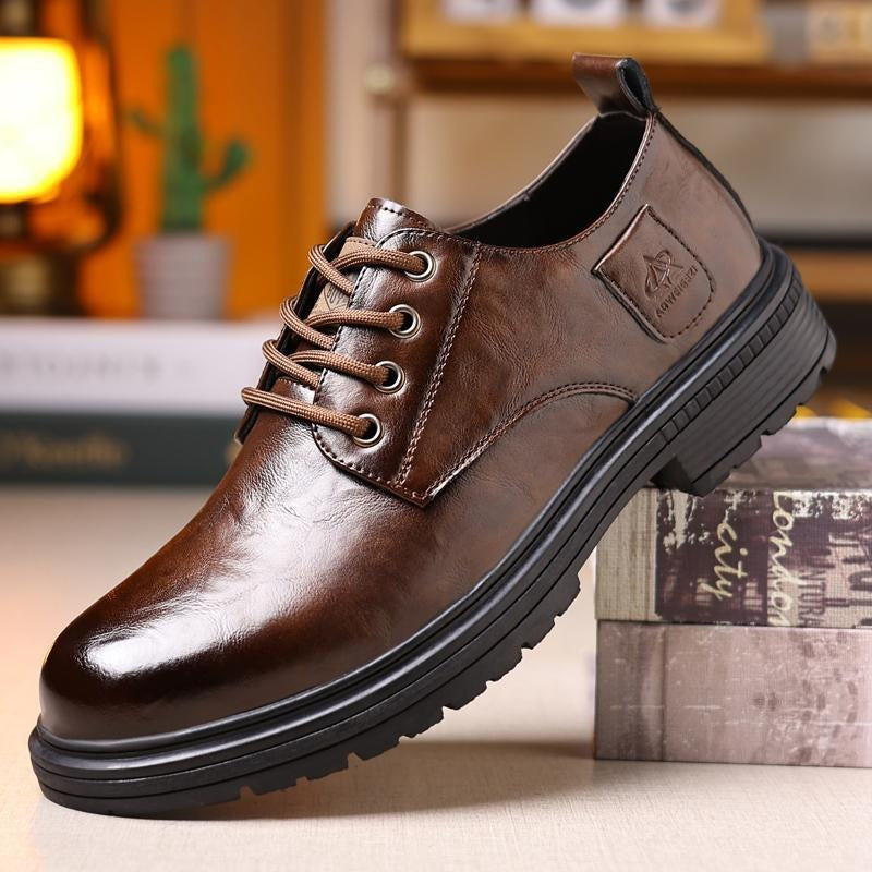 Men's Low-top Cowhide Retro Casual Leather Shoes