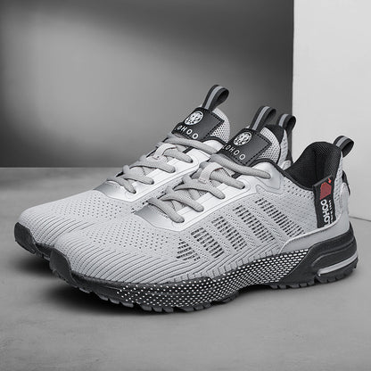 Men's Contrast Mesh Lace Up Low Top Trainer Sneakers