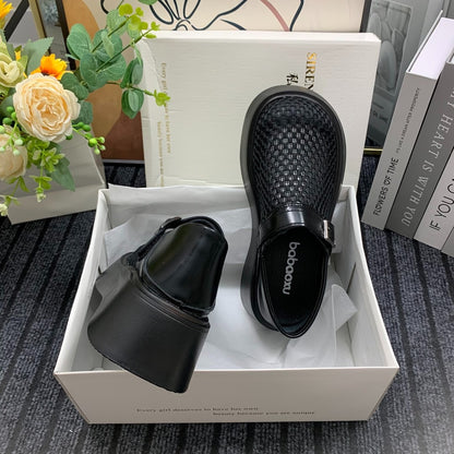 Women's Retro Woven Platform Mesh Sandals