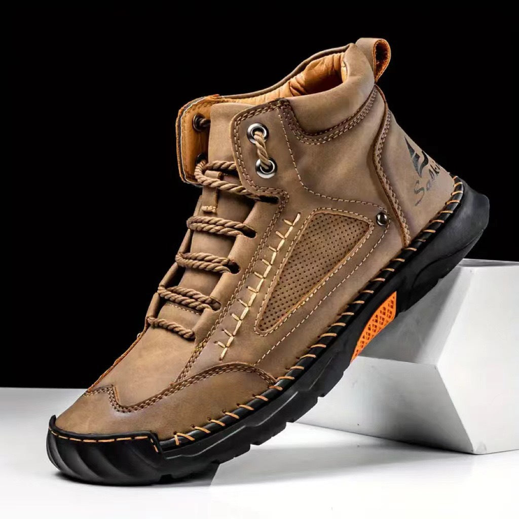 OwenGrid Men's Suede Handcrafted Stitching Casual Shoes