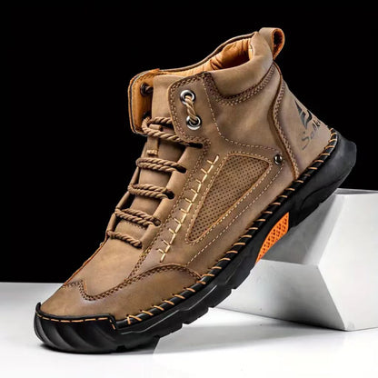 OwenGrid Men's Suede Handcrafted Stitching Casual Shoes