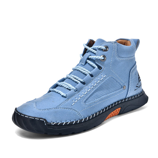 OwenGrid Men's Suede Handcrafted Stitching Casual Shoes