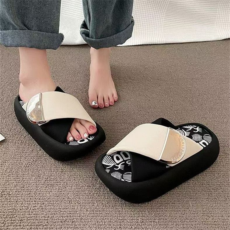 Women's Thick-soled Versatile Graffiti Slippers