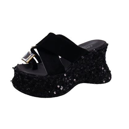 Women's Rhinestone Glitter Sequin Ultra-Light Platform Sandals