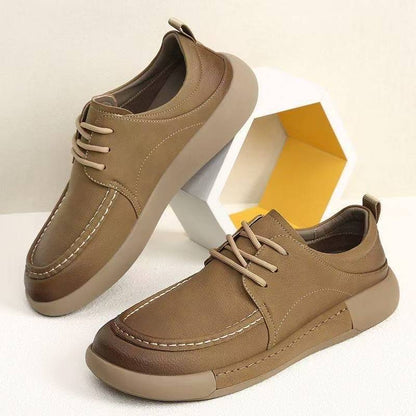 OwenGrid Men's Spring Retro Soft-Soled Casual Leather Shoes