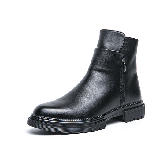 OwenGrid Men's Business Fashion Zipper Side Ankle Boots