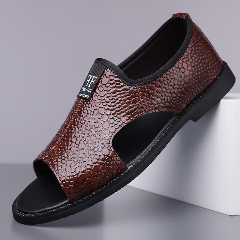 Men's Causal Leather Outdoor Lightweight Arch Support Sandals