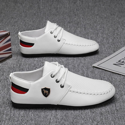 OwenGrid Men's Casual Plain Color Lace Up Loafers