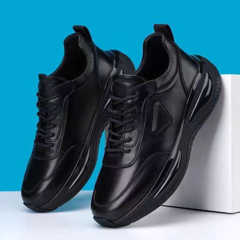 OwenGrid Men's Soft Leather Casual Air-Cushion Trendy Sports Shoes