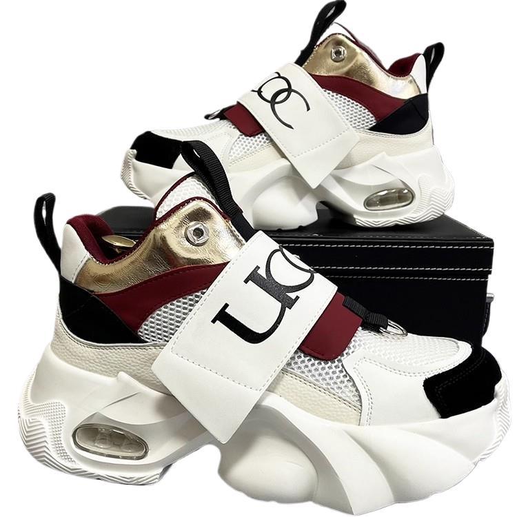 OwenGrid Men's Platform Trendy Rubber Sole Heightening Shoes