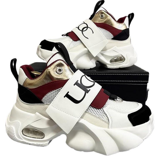 OwenGrid Men's Platform Trendy Rubber Sole Heightening Shoes