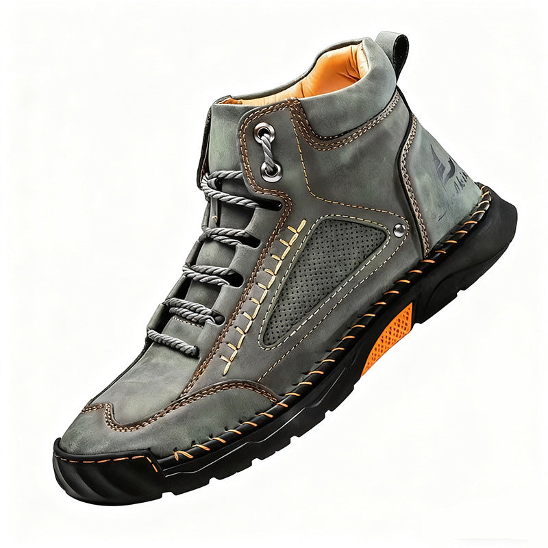 OwenGrid Men's Suede Handcrafted Stitching Casual Shoes