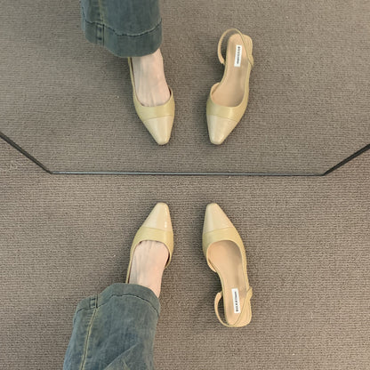 Women's Fashion Low Heel Closed Toe Elegant Sandals