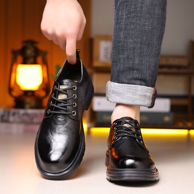 Men's Low-top Cowhide Retro Casual Leather Shoes