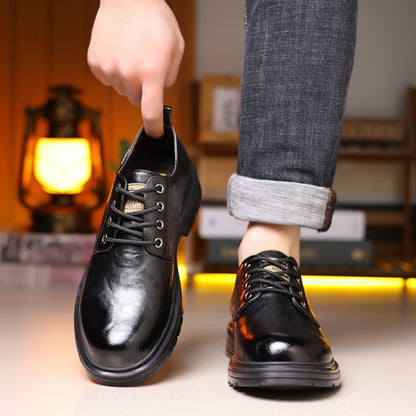 Men's Low-top Cowhide Retro Casual Leather Shoes