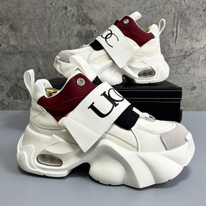 OwenGrid Men's Platform Trendy Rubber Sole Heightening Shoes