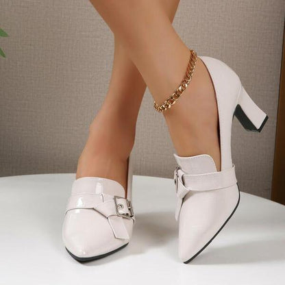 Ladies New Elegant Cowhide High Heels