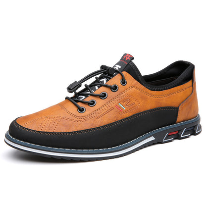 OwenGrid Men's Versatile Soft-soled Casual Leather Shoes
