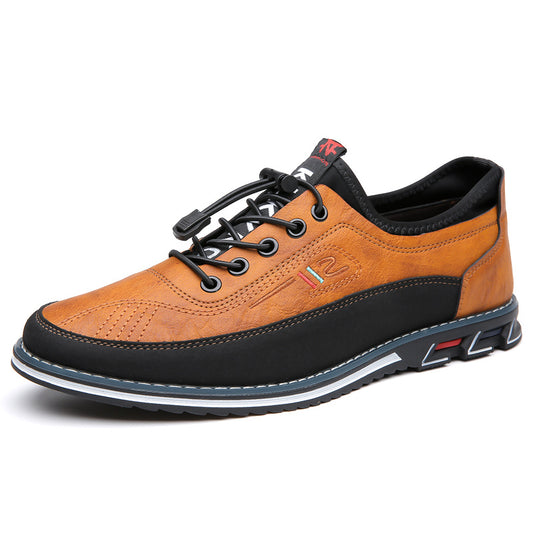 OwenGrid Men's Versatile Soft-soled Casual Leather Shoes