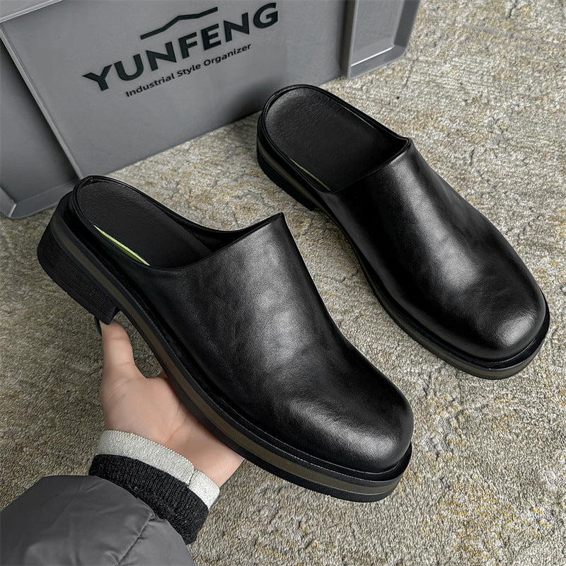 OwenGrid Men's New Big Head Muller Toe Box Slippers